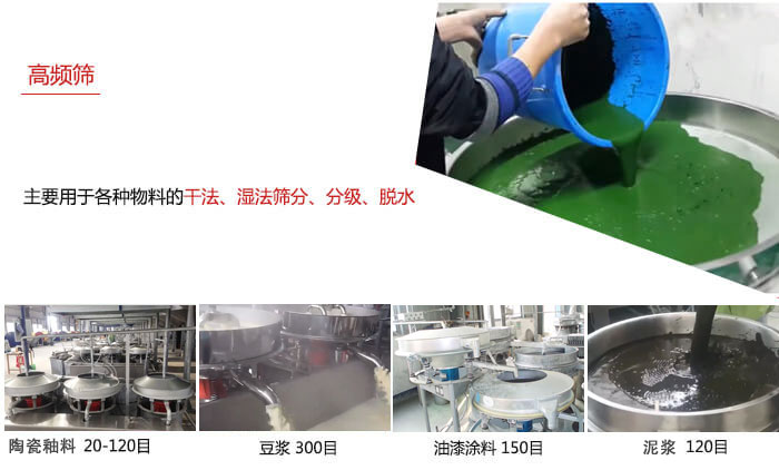 用于各種物料的干法,濕法,分級(jí),脫水等功能