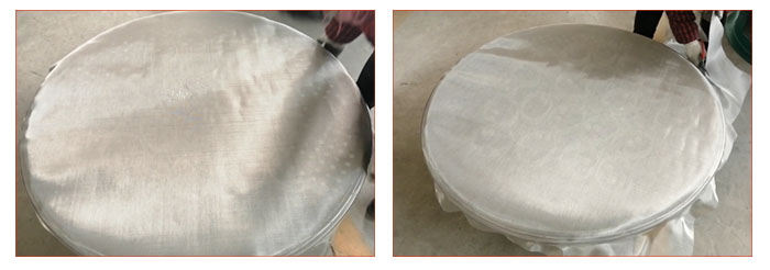 食品振動篩篩網安裝步驟2,利用束環將篩網固定在網架上,并將篩網拉緊。